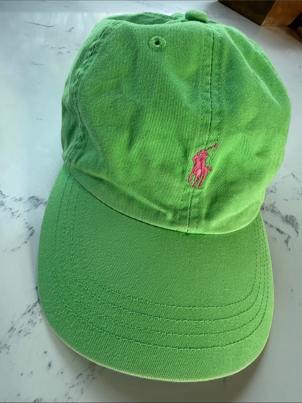 Polo Ralph Lauren Vintage Pony-Embroidered Cotton Baseball Cap Green/ Pink